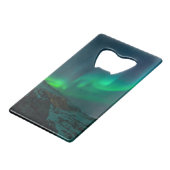 Northern lights creditkaart flessenopener (Voorkant Gekanteld)