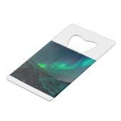 Northern lights creditkaart flessenopener (Achterkant Gekanteld)