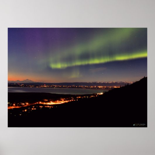 Northern Lights Dancing voor Denali Poster (Voorkant)