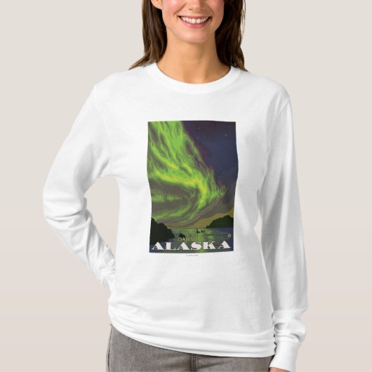 Northern Lights en Orcas - Dawson, Alaska T-shirt (Voorkant)