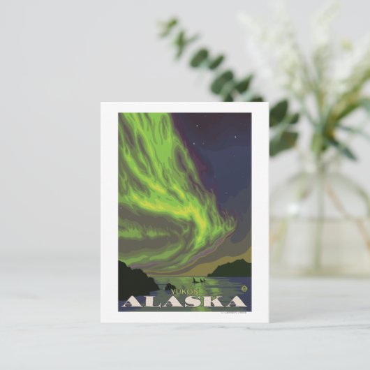Northern Lights en Orcas - Yukon, Alaska Briefkaart (Staand voorkant)
