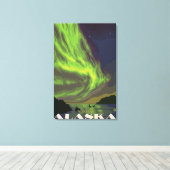 Northern Lights en Orcas - Yukon, Alaska Canvas Afdruk (Insitu (Houten vloer))