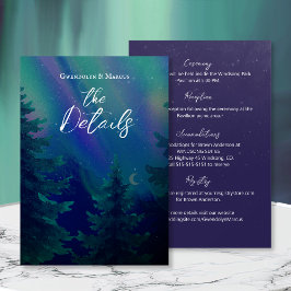 Northern Lights Forest Details Enclosure Card RSVP Kaartje