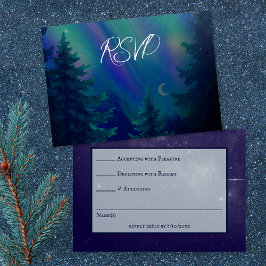 Northern Lights Forest Magical Moment Wedding  RSVP Kaartje
