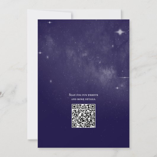 Northern Lights Forest  QR Code Wedding Kaart (Achterkant)