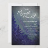 Northern Lights Forrest Magical Moment Wedding Kaart (Voorkant)