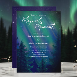 Northern Lights Forrest Magical Moment Wedding  Kaart