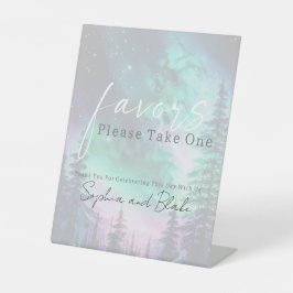 Northern Lights Huwelijksgunsten Pedestal Sign Reclamebord Met Voetstuk