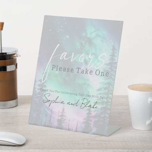 Northern Lights Huwelijksgunsten Pedestal Sign Reclamebord Met Voetstuk (Insitu)