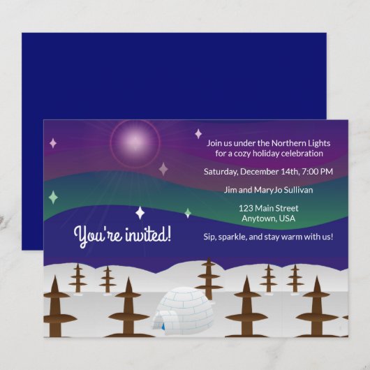 Northern Lights Igloo Kaart (Voorkant / Achterkant)