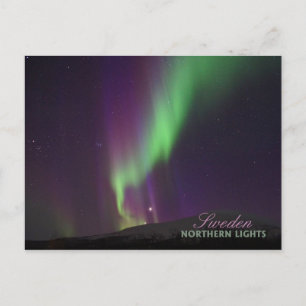 Northern Lights in Lappland, Zweden Briefkaart