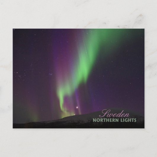 Northern Lights in Lappland, Zweden Briefkaart (Voorkant)
