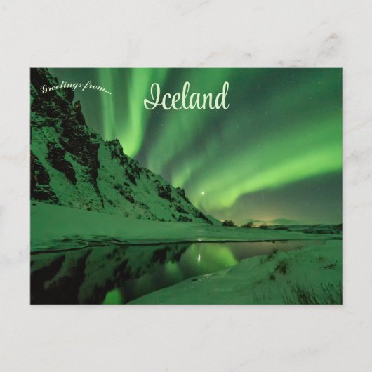Northern Lights in Thorsmork Iceland Briefkaart (Voorkant)