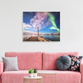 Northern Lights Jetty Canvas Afdruk (Insitu (Woonkamer))