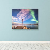 Northern Lights Jetty Canvas Afdruk (Insitu (Houten vloer))