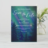 Northern Lights Magical Moment Save the Date Photo (Staand voorkant)