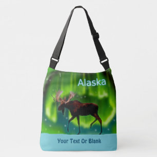 Northern Lights Moose - Alaska Crossbody Tas