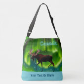 Northern Lights Moose - Canada Crossbody Tas (Achterkant)