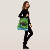 Northern Lights Moose - Canada Crossbody Tas (Op model)