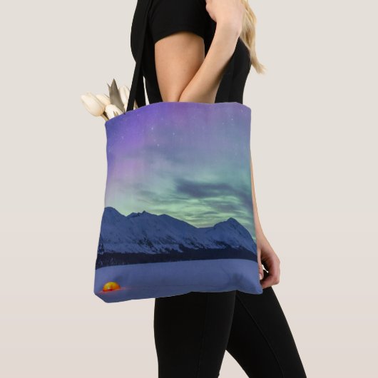 Northern Lights Moose Pass Kenai Peninsula Tote Bag (Dichtbij)