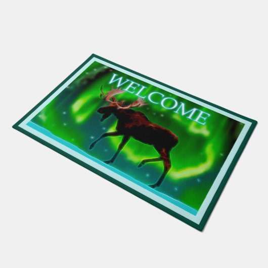 Northern Lights Moose - Welkom Deurmat (Schuin)
