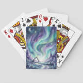 Northern Lights Night Sky Romantic Landscape Pokerkaarten (Achterkant)