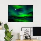 *Northern Lights North Star Be Bright Quote Poster (Thuiskantoor)