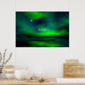 *Northern Lights North Star Be Bright Quote Poster (Keuken)