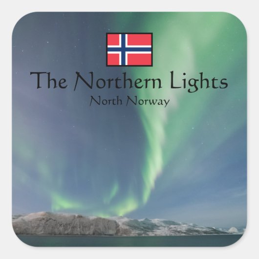 Northern Lights Norway Souvenir Vierkante Sticker (Voorkant)