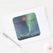 Northern Lights Norway Souvenir Vierkante Sticker (Envelop)