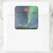 Northern Lights Norway Souvenir Vierkante Sticker (Tas)
