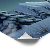 Northern Lights Over Snowy Mountains Perfect Poster (Hoek)