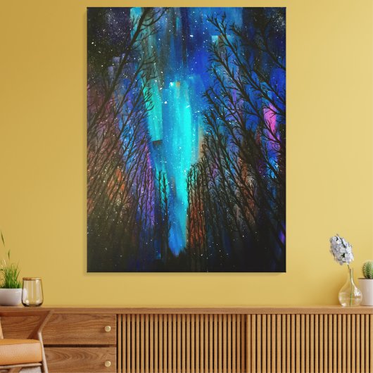 Northern Lights Painting Canvas Afdruk (Insitu (Woonkamer))