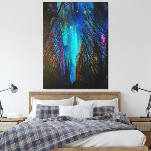 Northern Lights Painting Canvas Afdruk (Insitu (Slaapkamer))