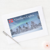 Northern Lights Rechthoekige Sticker (Envelop)
