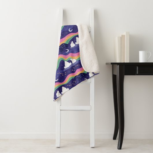 Northern Lights Sherpa Blanket Deken (In situ)