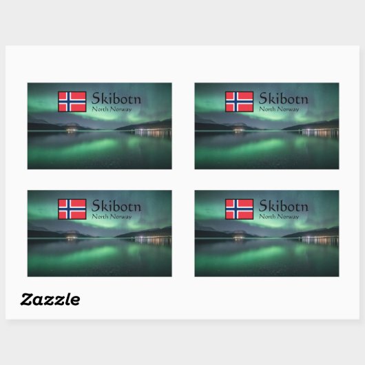 Northern Lights Skibotn Rechthoekige Sticker (Vel)