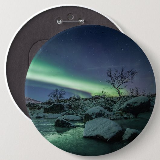 Northern Lights Sky Ronde Button 6,0 Cm (Voorkant /achterkant)