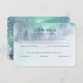 Northern Lights Starry Sky Wedding Response Kaart