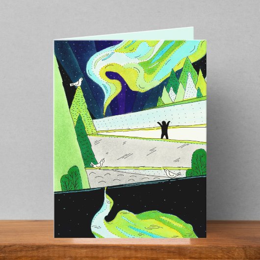 Northern Lights Tekening Blank Kaart