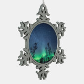 Northern Lights Tin Sneeuwvlok Ornament (Links)