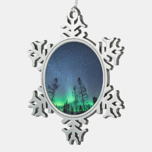 Northern Lights Tin Sneeuwvlok Ornament