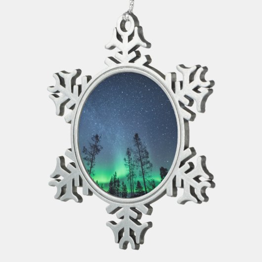 Northern Lights Tin Sneeuwvlok Ornament (Rechts)