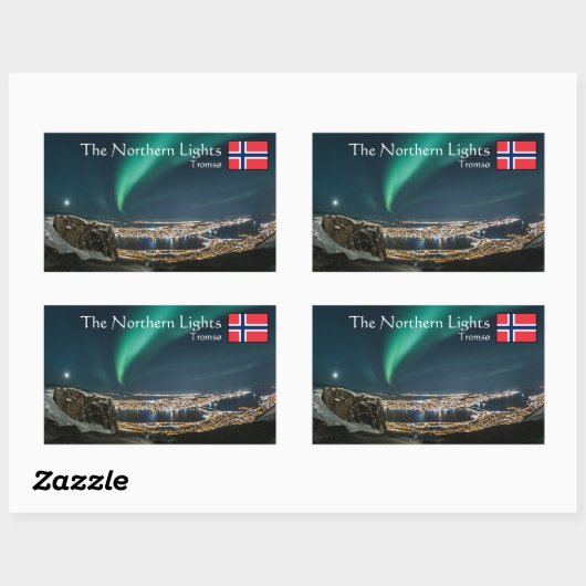 Northern Lights Tromso Rechthoekige Sticker (Vel)