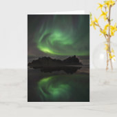 Northern Lights Vestrahorn Beach Hofn, Iceland Kaart (Gele Bloem)