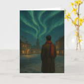 Northern Lights Viewing Christmas Kaart (Gele Bloem)