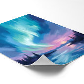 Northern Lights Winter Watercolor Poster (Hoek)