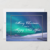 Northern Lights with Santa and Sleigh your photo Aankondiging (Achterkant)