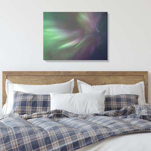 Northern Lights Yukon | Whitehorse Canvas Afdruk (Insitu (Slaapkamer))