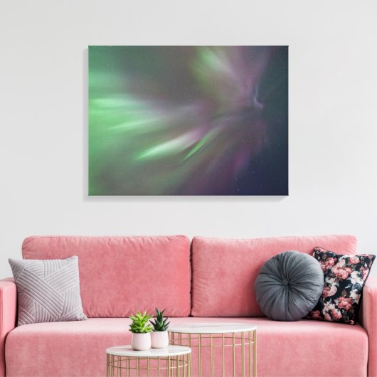 Northern Lights Yukon | Whitehorse Canvas Afdruk (Insitu (Woonkamer))